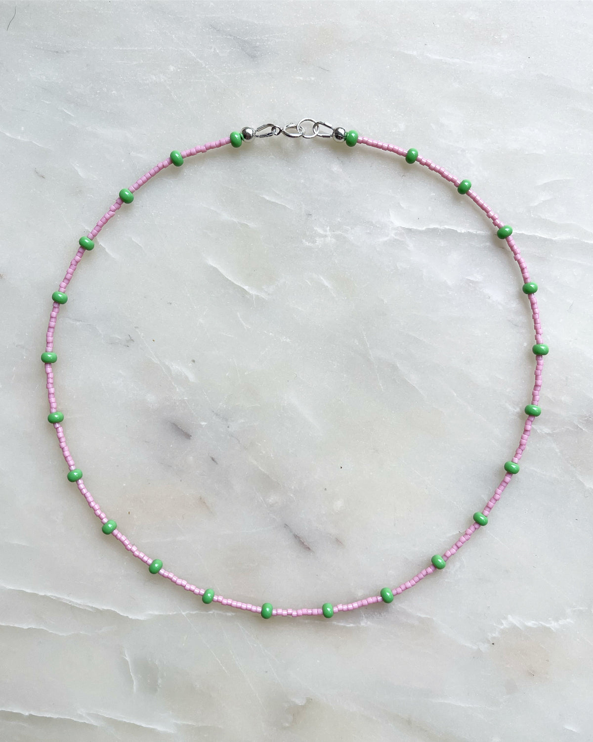 Pink and Green Jumbo Satellite Necklace