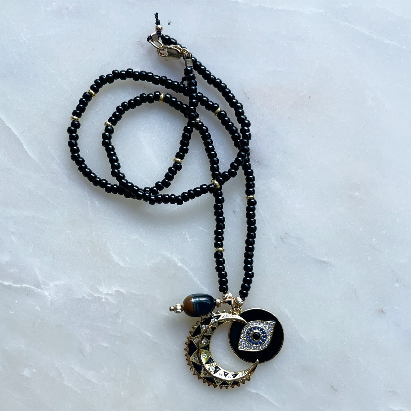 Black Eye & Moon Necklace