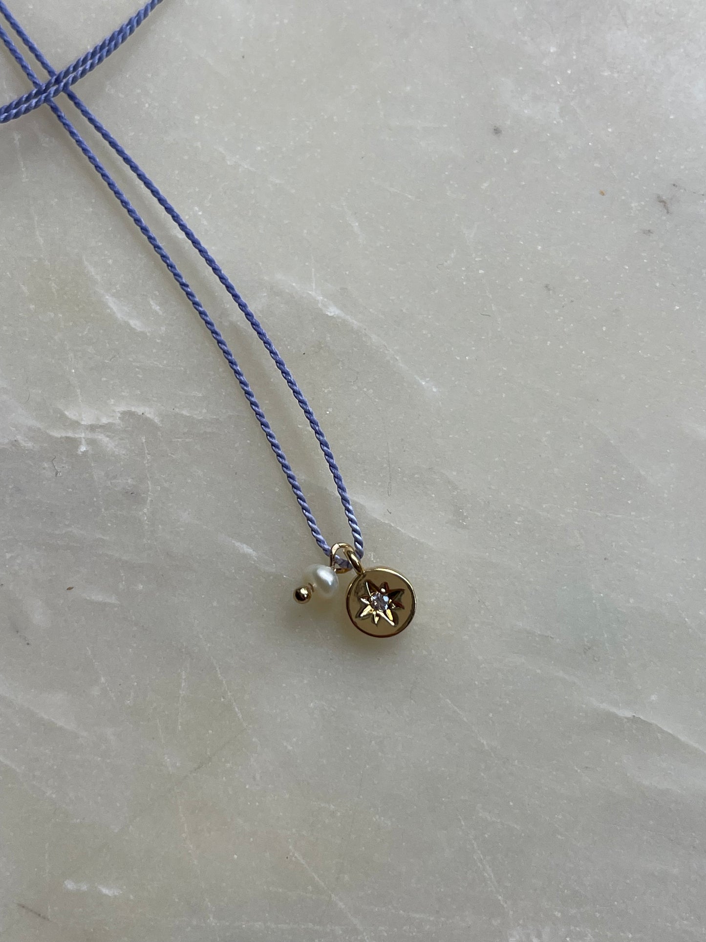 Tiny Charm Silk Necklace star