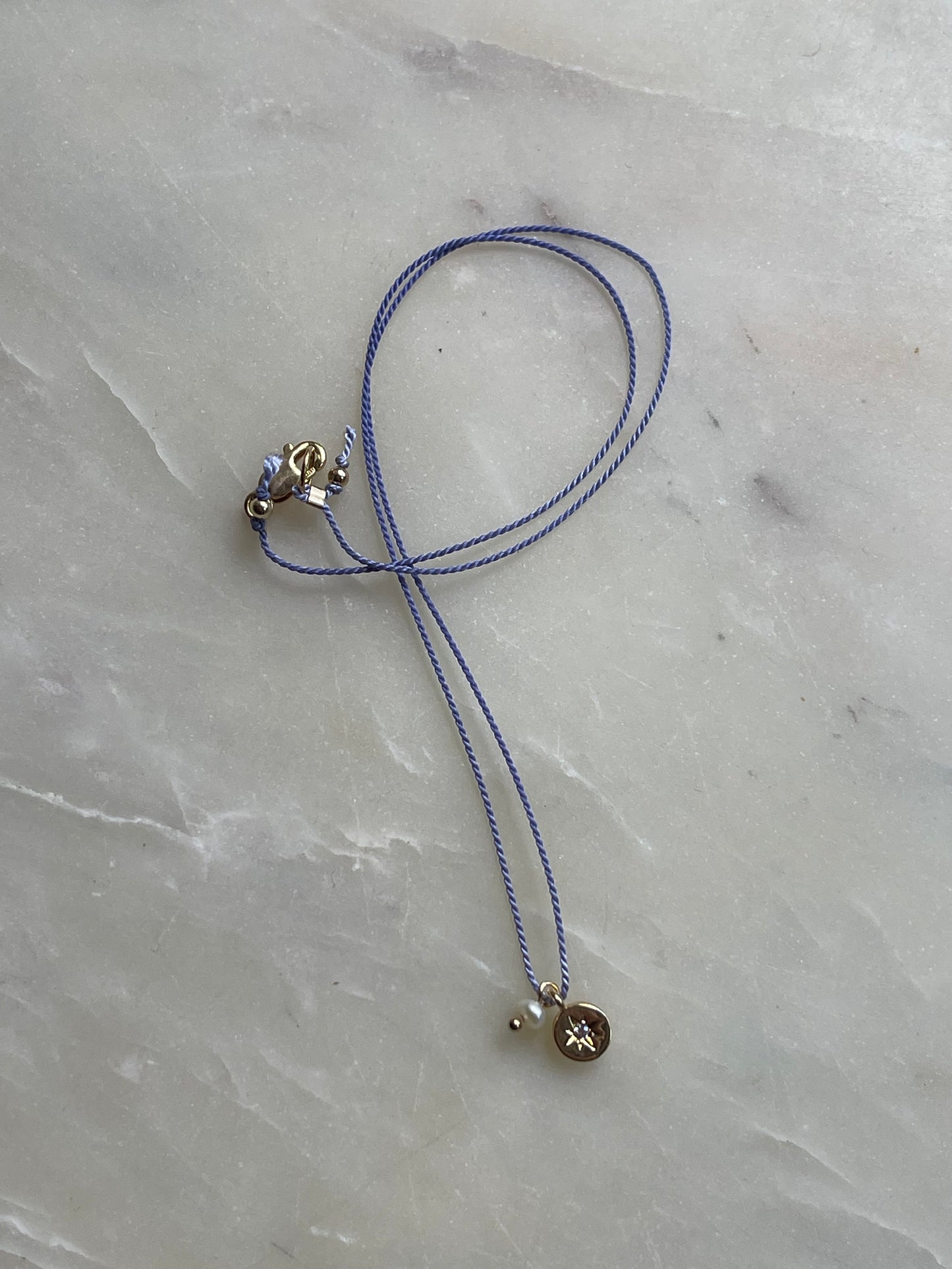 Tiny Charm Silk Necklace star