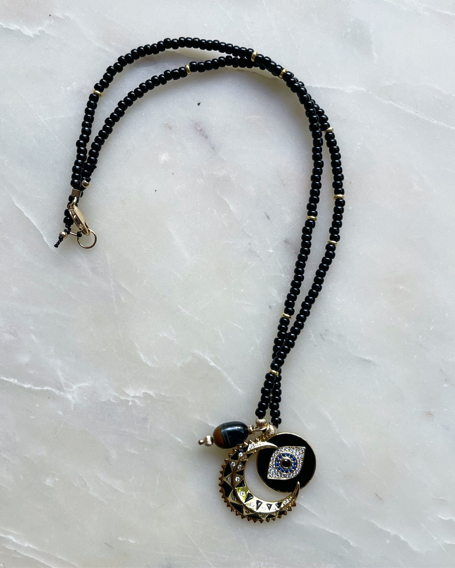 Black Eye & Moon Necklace