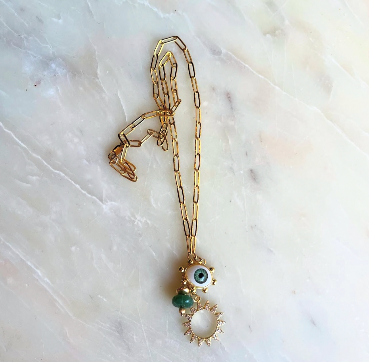 Green Charm Necklace