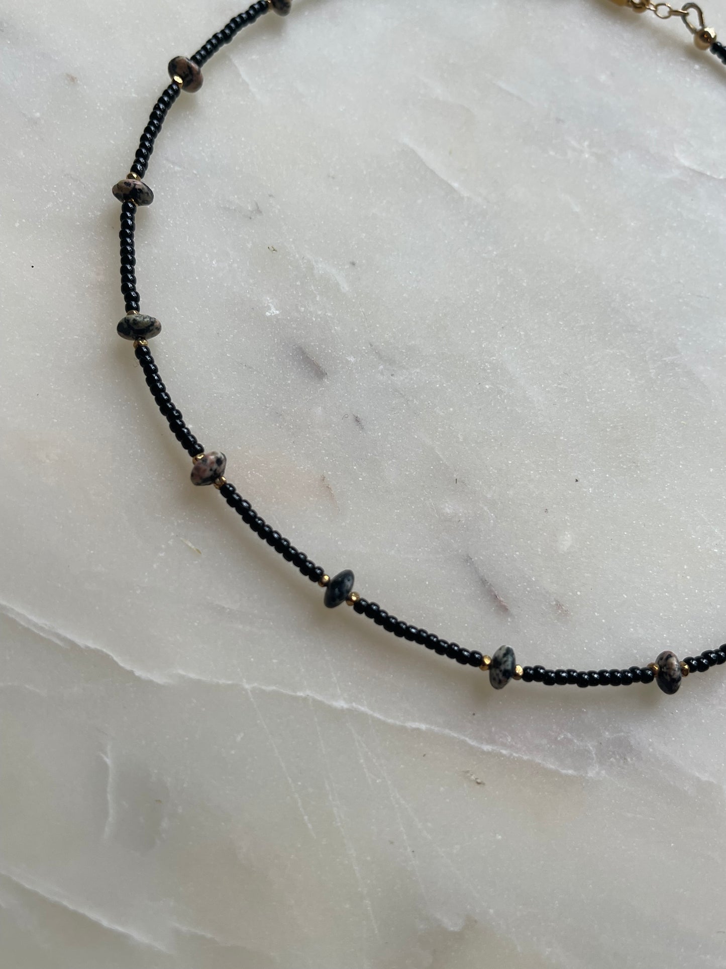 Jasper Stone Necklace in Black