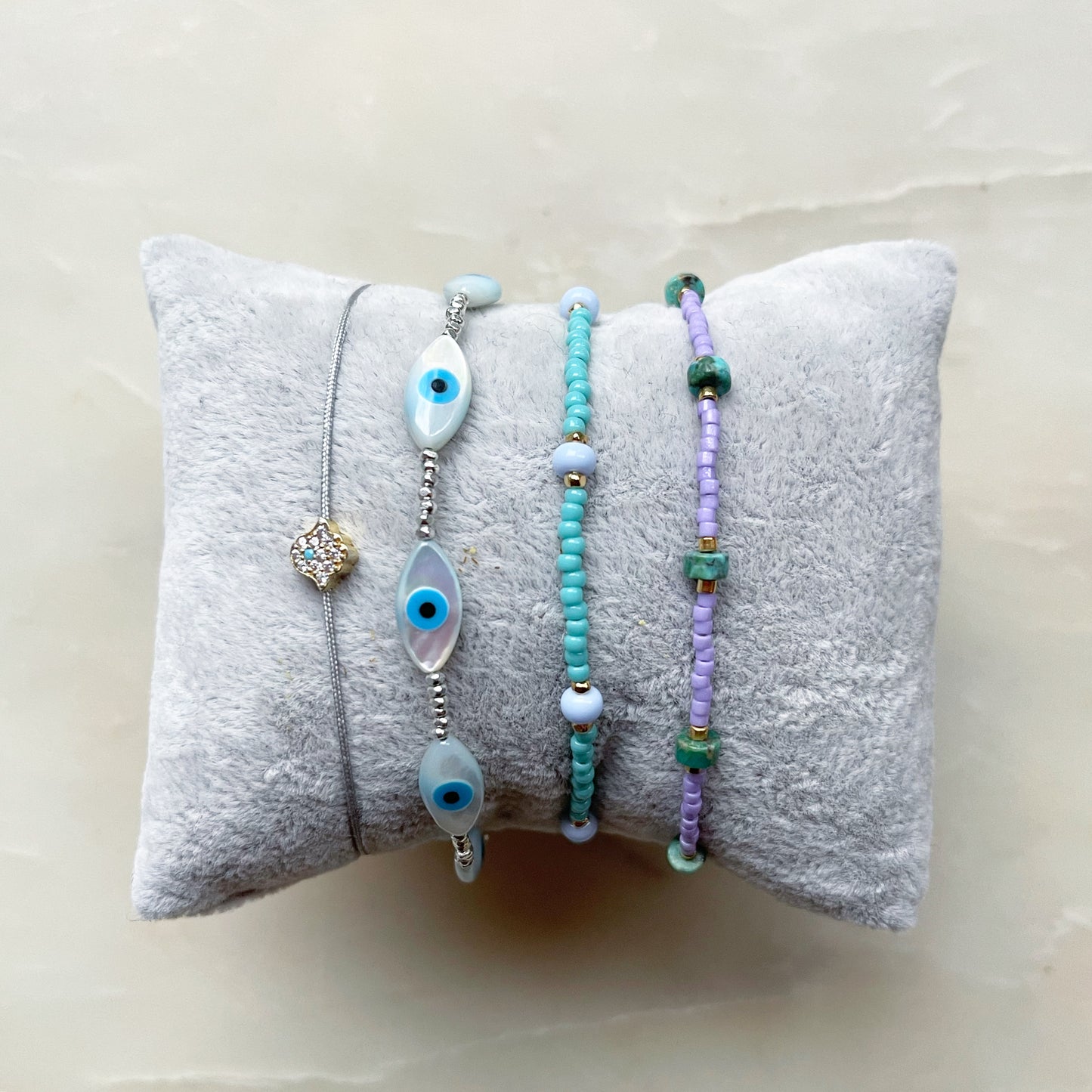 Lilac and Turquoise Bracelet