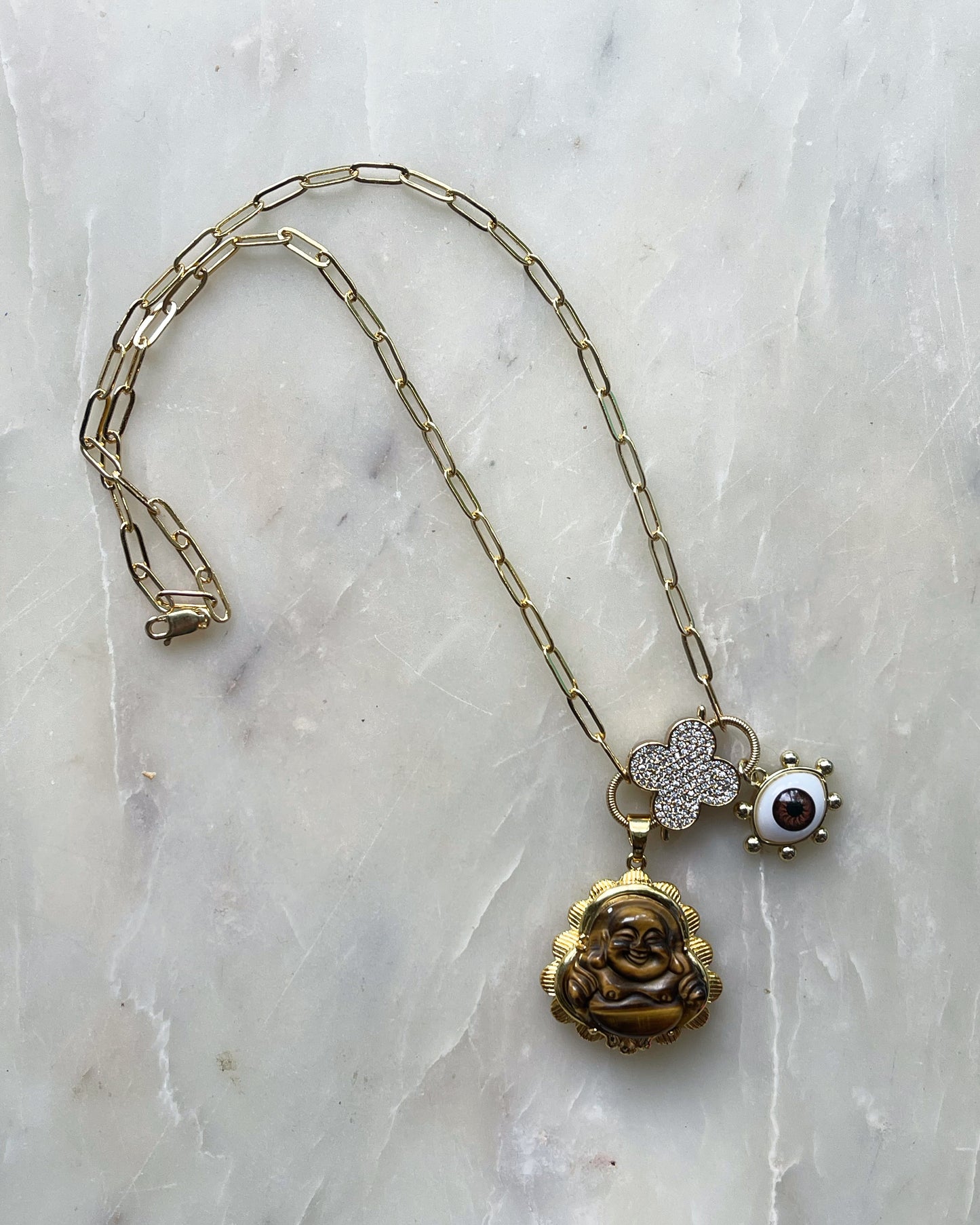 Brown tigers eye buddha