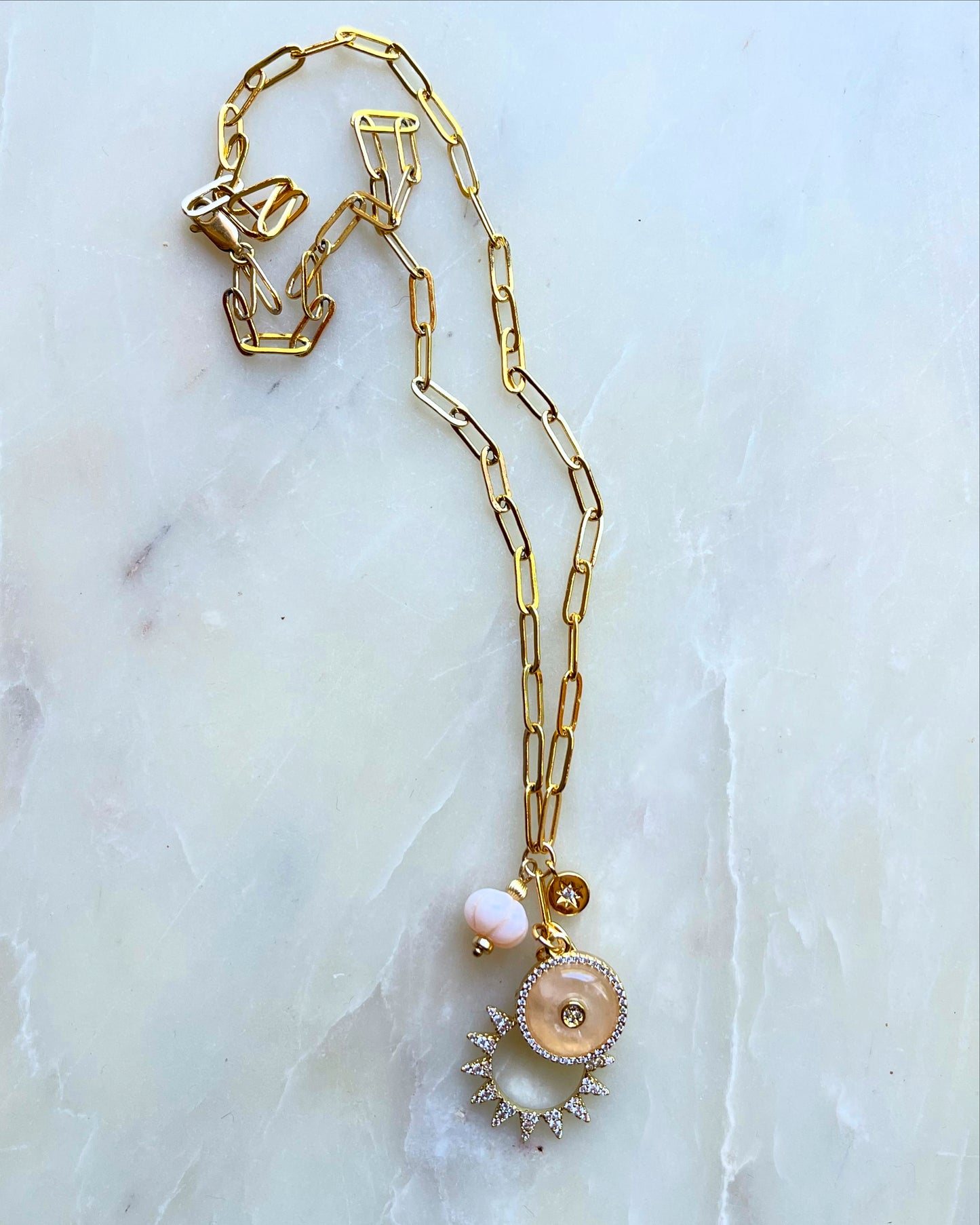 Beige Charm Necklace