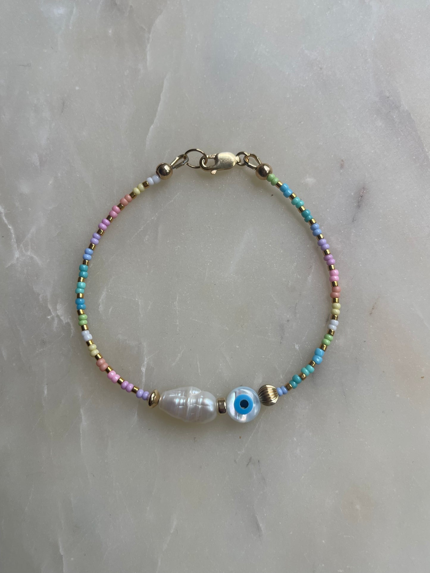 Pearl Eye Double Rainbow Bracelet