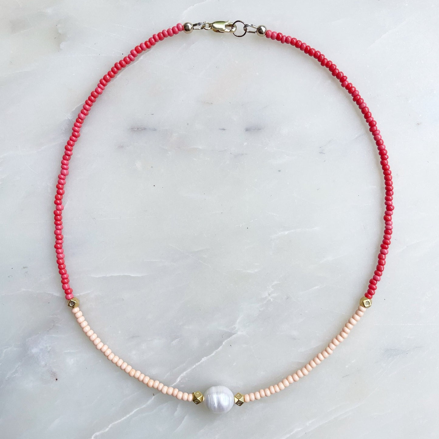 Two Tone Pearl Necklace