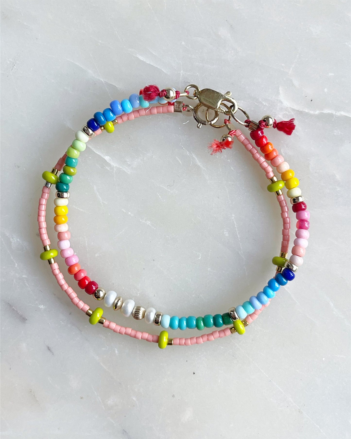 Salmon & Olive Bracelet