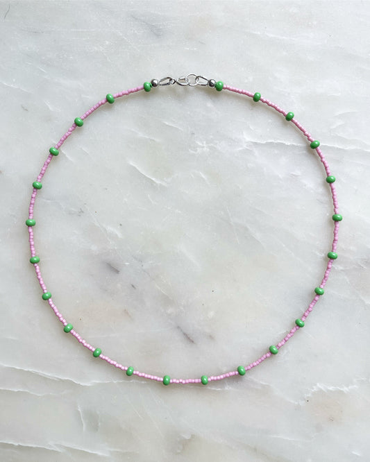 Pink and Green Jumbo Satellite Necklace