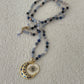 Crescent moon necklace hand tied agate