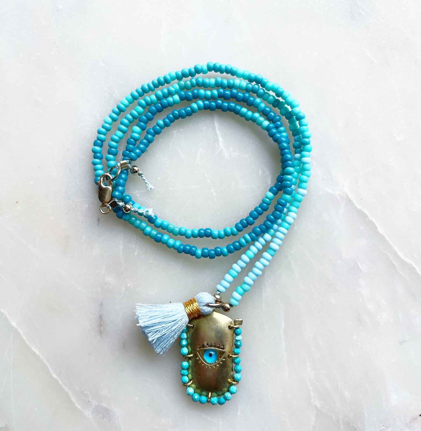 Mint Tassel Necklace