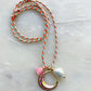 Pink Moon & Pearl Tie Necklace