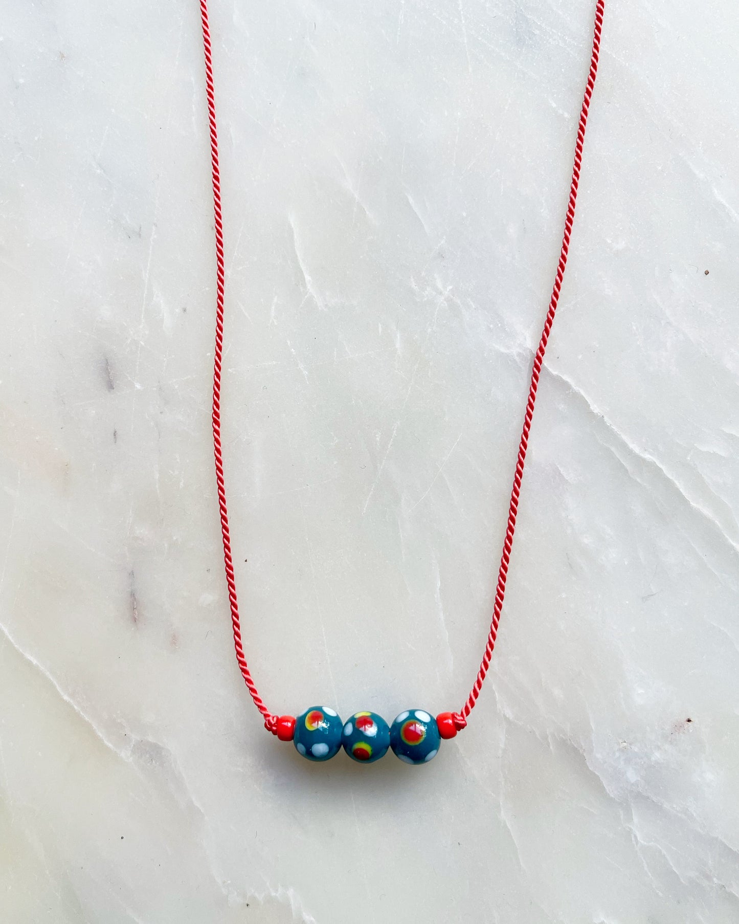 Vintage Glass Tie Necklace