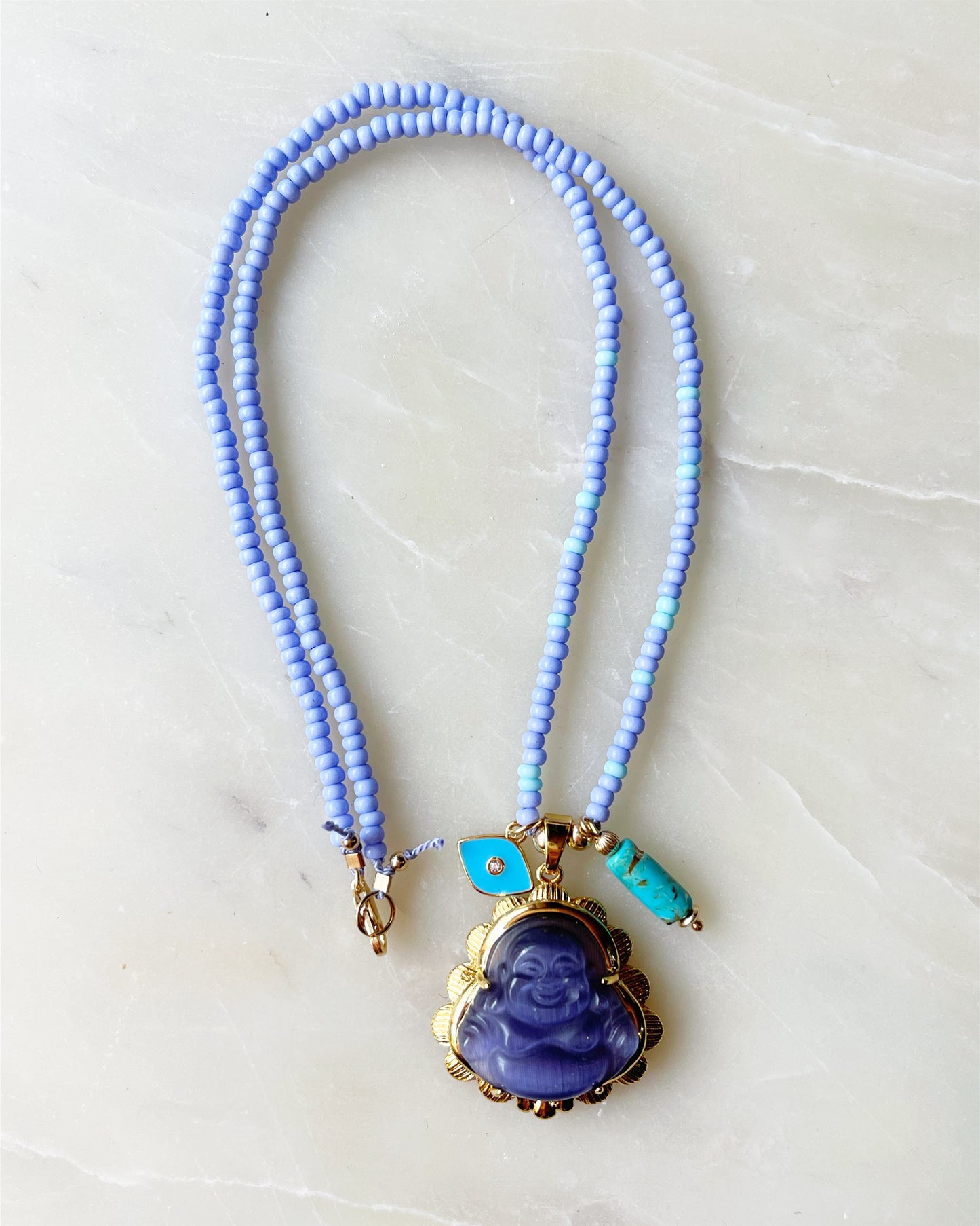 Lilac Buddha Necklace