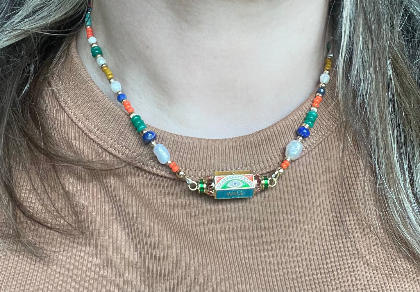 Enamel Connector necklace