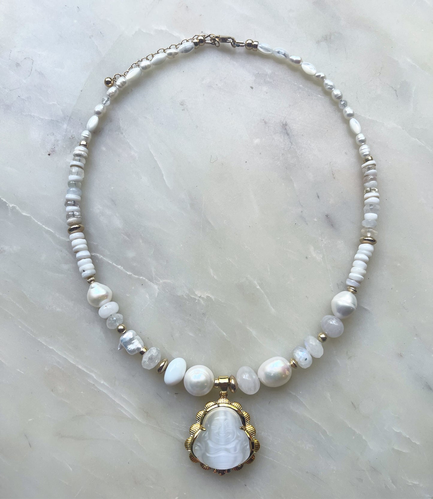 Moonstone & Shell Buddha