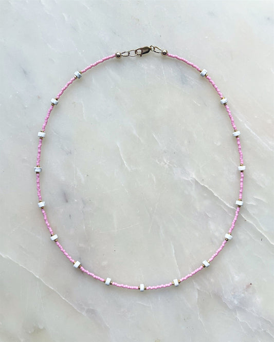 Baby Pink & Howlite Necklace