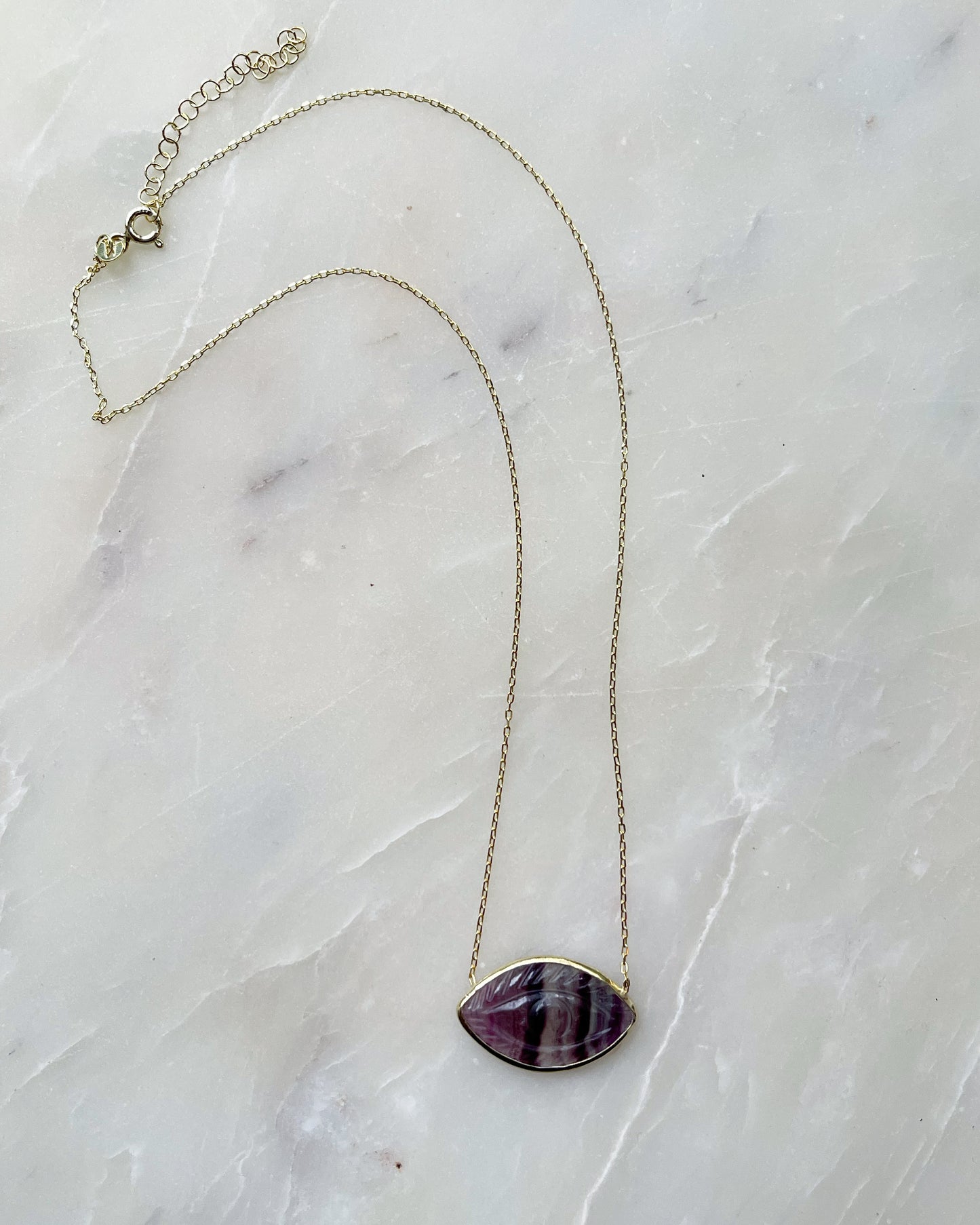 Carved Amethyst Necklace