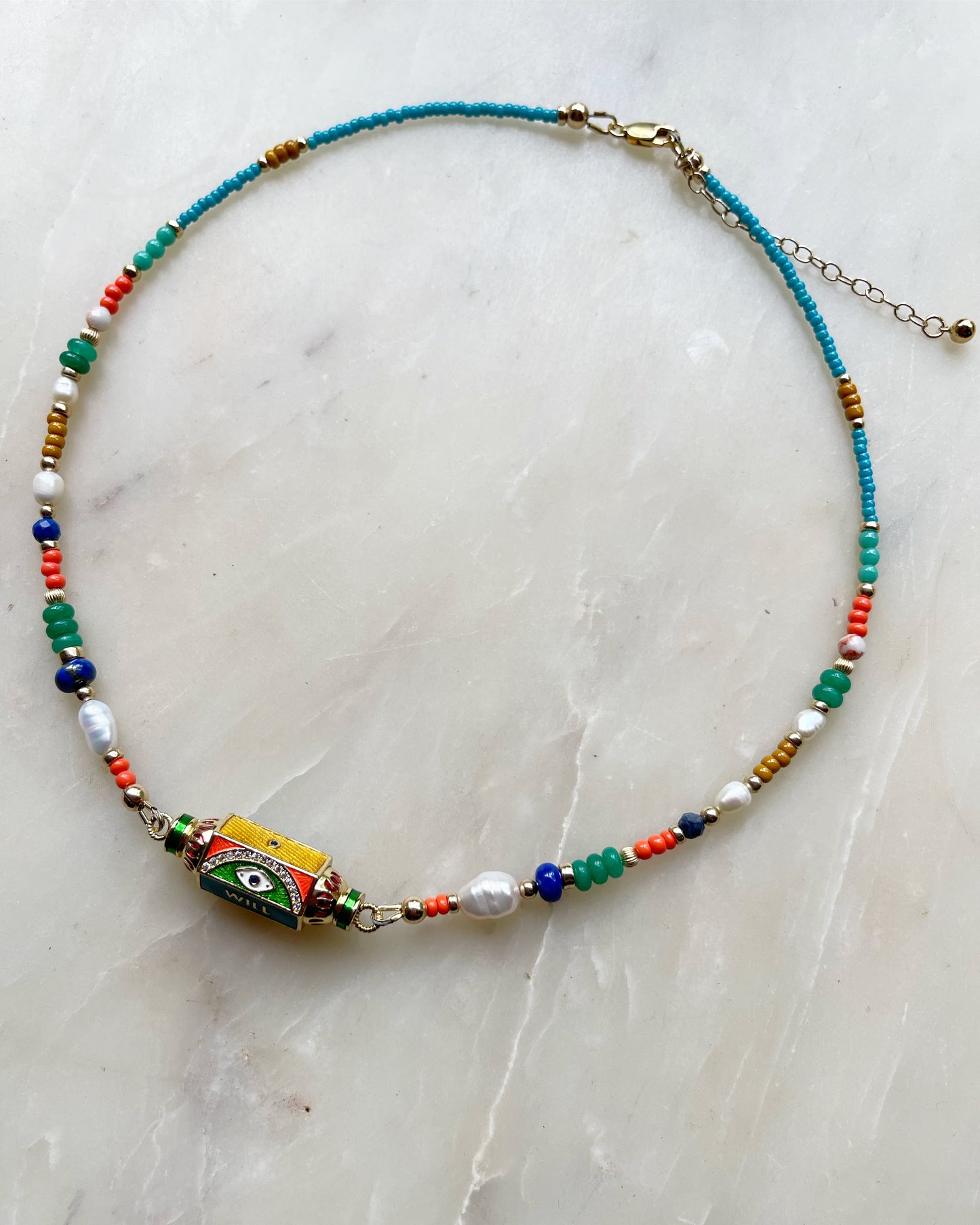 Enamel Connector Eye Necklace