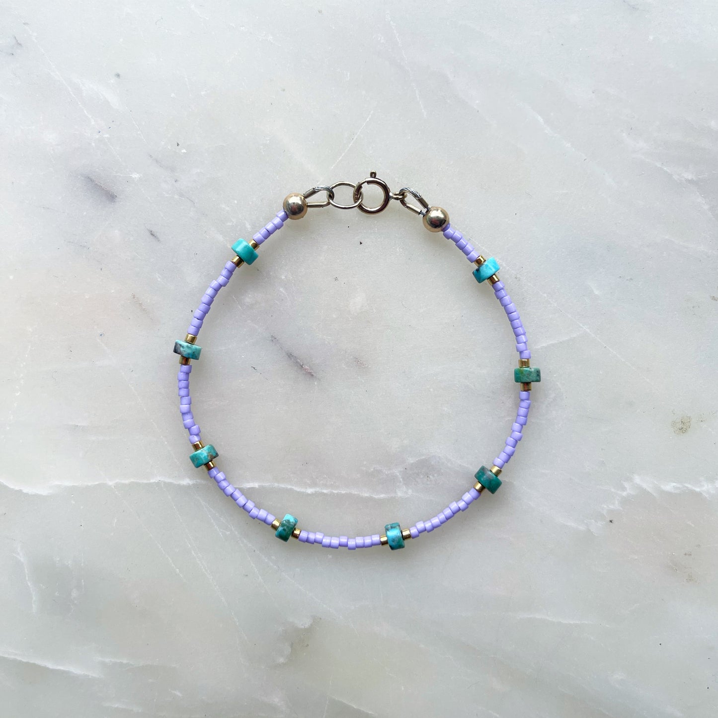 Lilac and Turquoise Bracelet