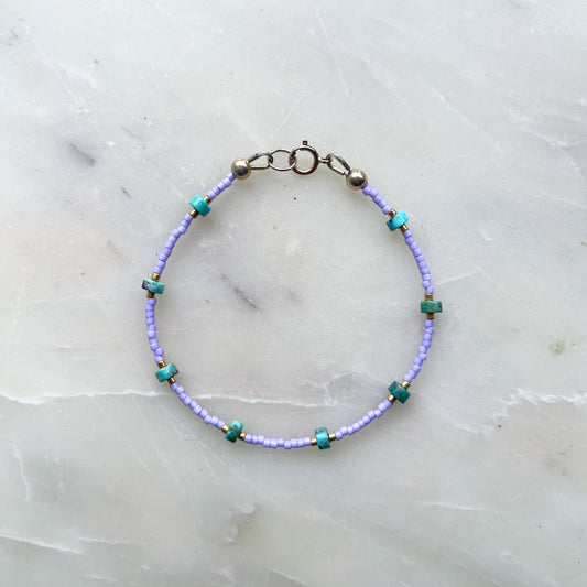 Lilac and Turquoise Bracelet