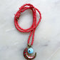 Coral Cresent Moon Necklace