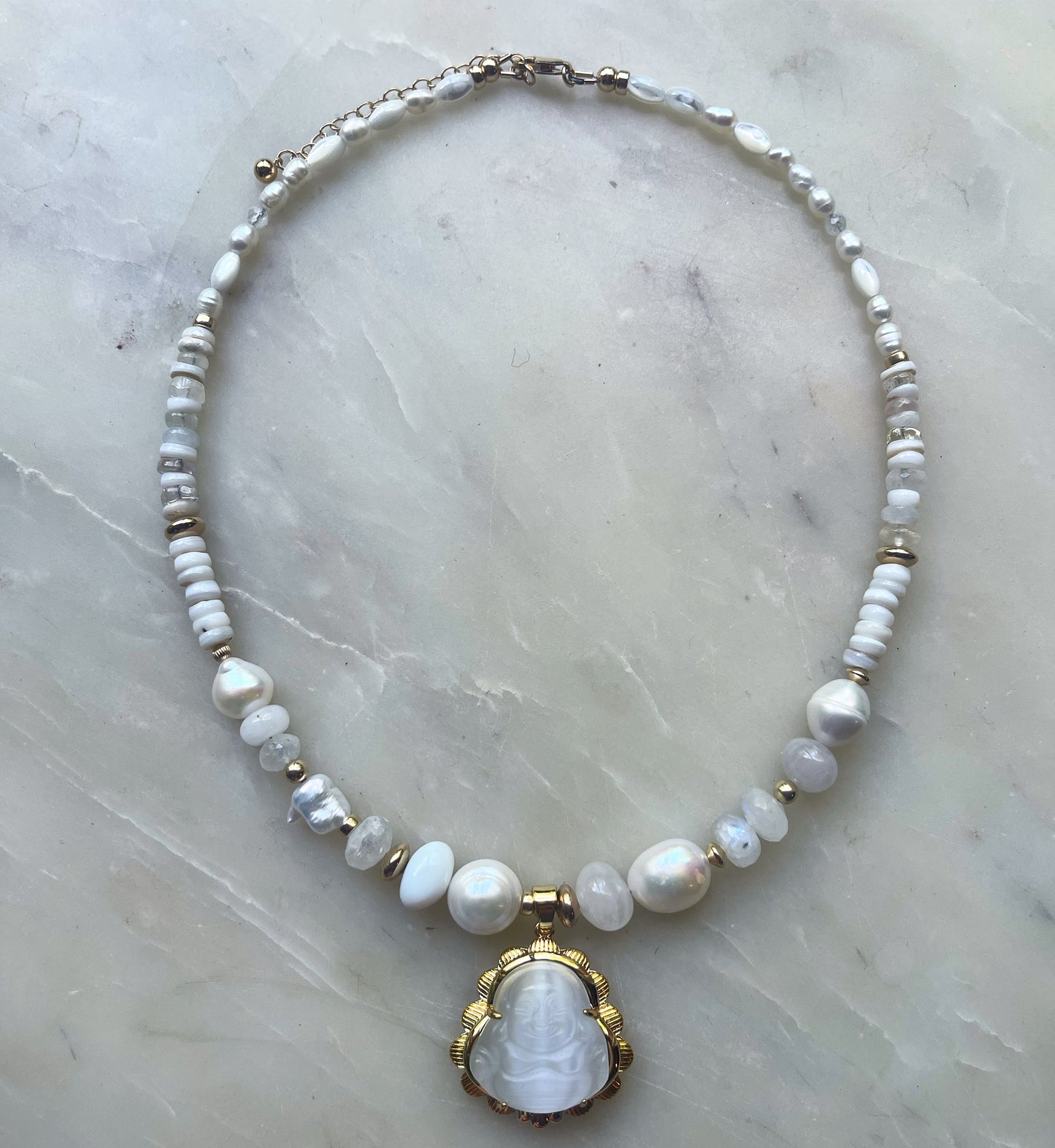 Moonstone & Shell Buddha