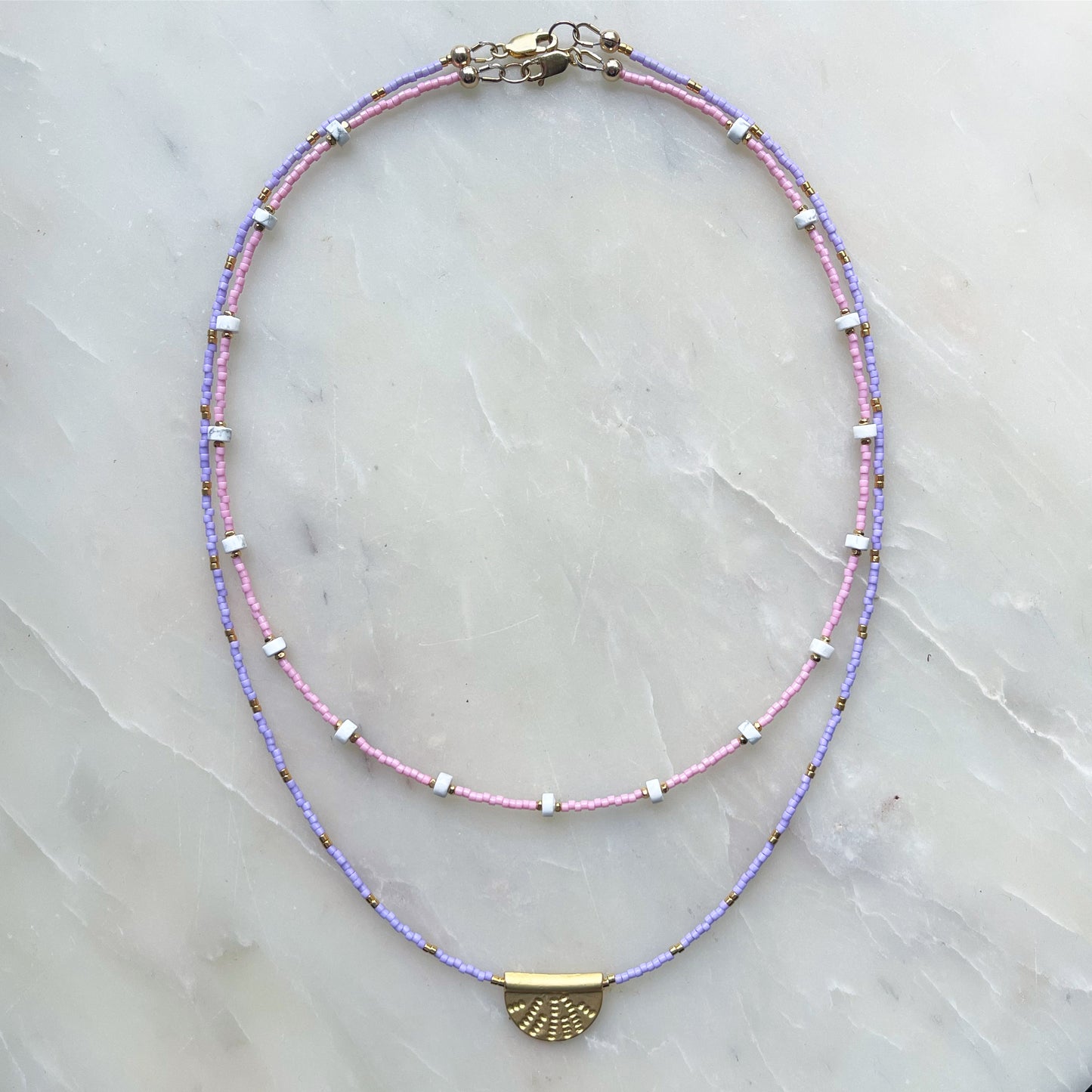 Baby Pink & Howlite Necklace