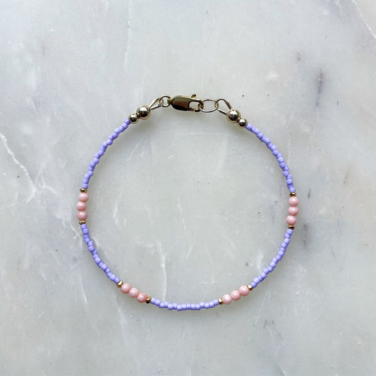 Lilac and Peach Coral Bracelet