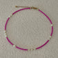 Hot pink pearl necklace