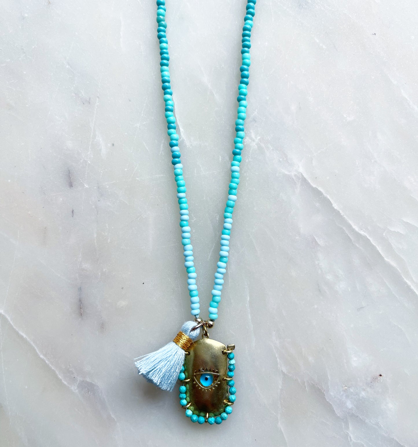 Mint Tassel Necklace