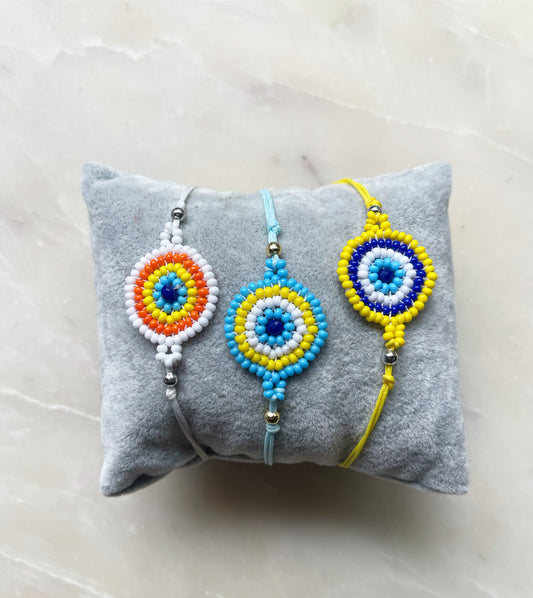 Hand beaded eye Bracelet