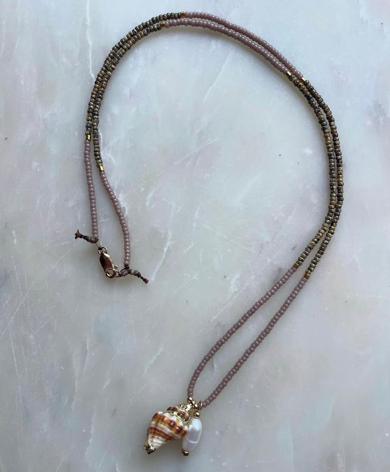 Long shell Charm Necklace