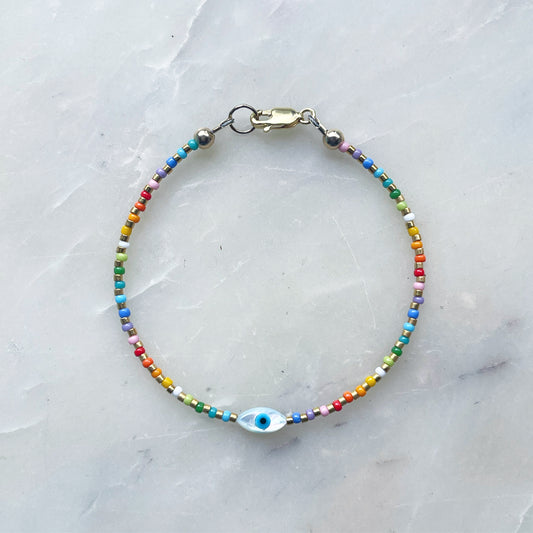 Rainbow Bracelet Mother of Pearl Eye