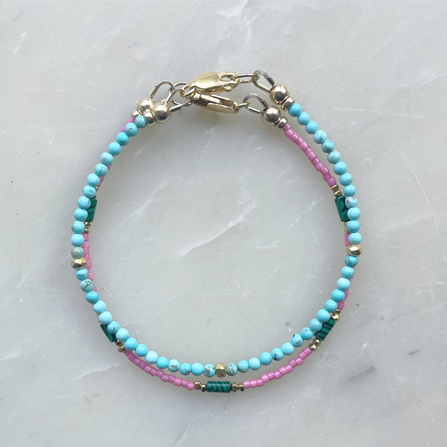 Blue Stone Bracelet 24k Gold