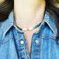 Natural Emerald Necklace with Gold Filled Beads and Freshwater Pearl