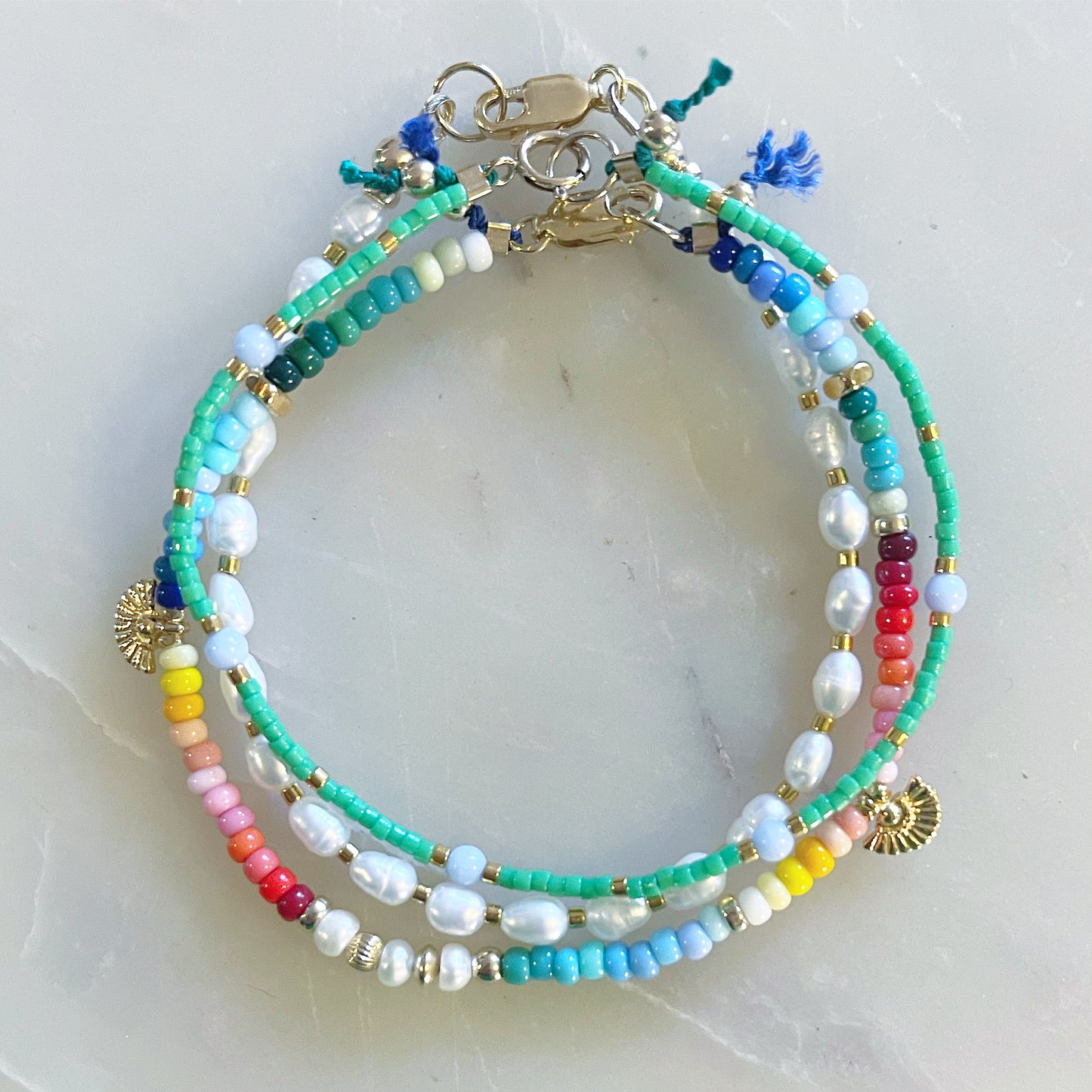 Green and Blue Agate Bracelet