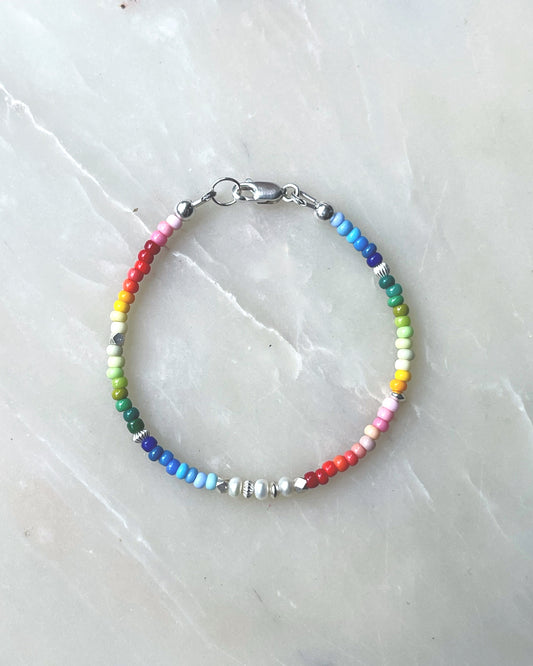 Rainbow Pearl in Sterling silver