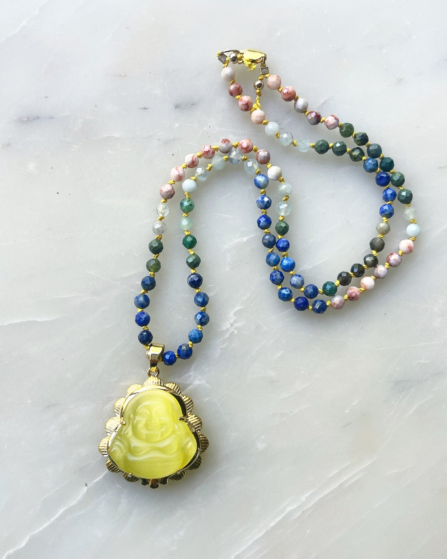 Semi Precious Stone Buddha Lemon