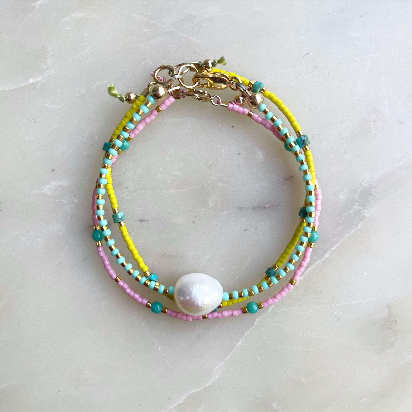 Pink and Jade Bracelet