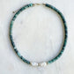 Natural Emerald Necklace with Gold Filled Beads and Freshwater Pearl