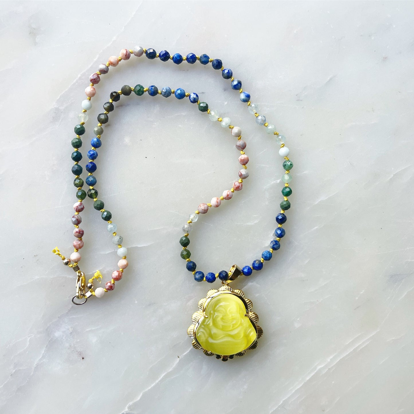 Semi Precious Stone Buddha Lemon